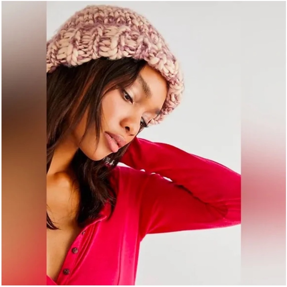 Free People Homespun Chunky Cable Knit Beanie
